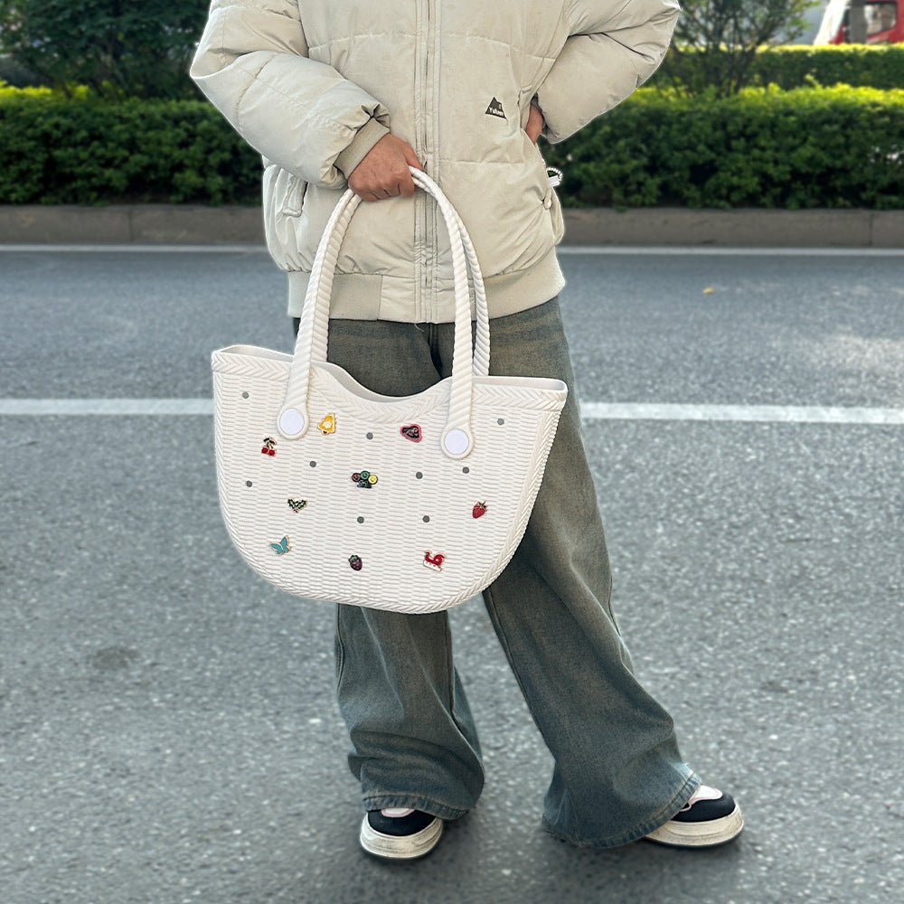 2026 New Custom Logo Cave Eva Beach Shopping Travel Outdoor Girls Water Resistant Durable Two Straps Tote Handbag Bogg Bag