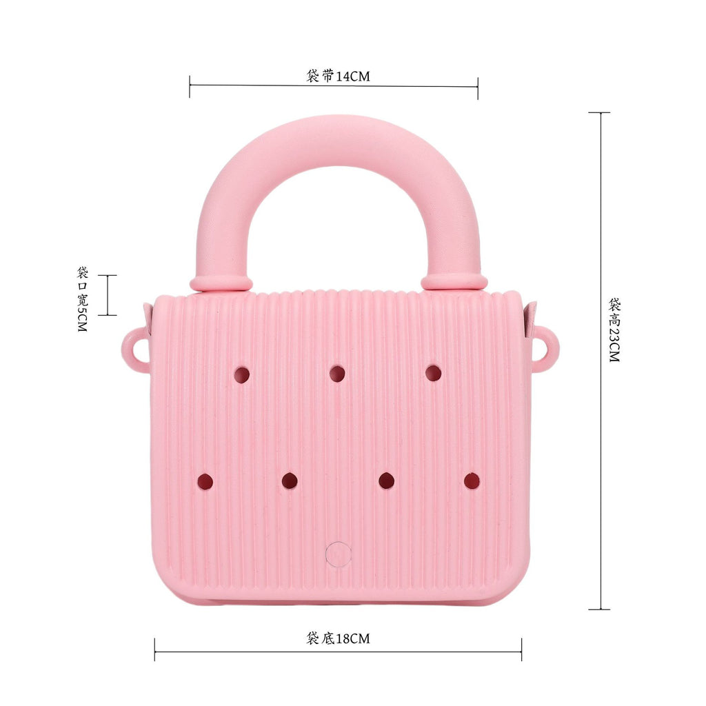Customs Logo EVA Small Casual Women Girl Cute Beach Outdoor Shopping Travel Washable Soft Crossbody Adjustable Straps Tote Bag