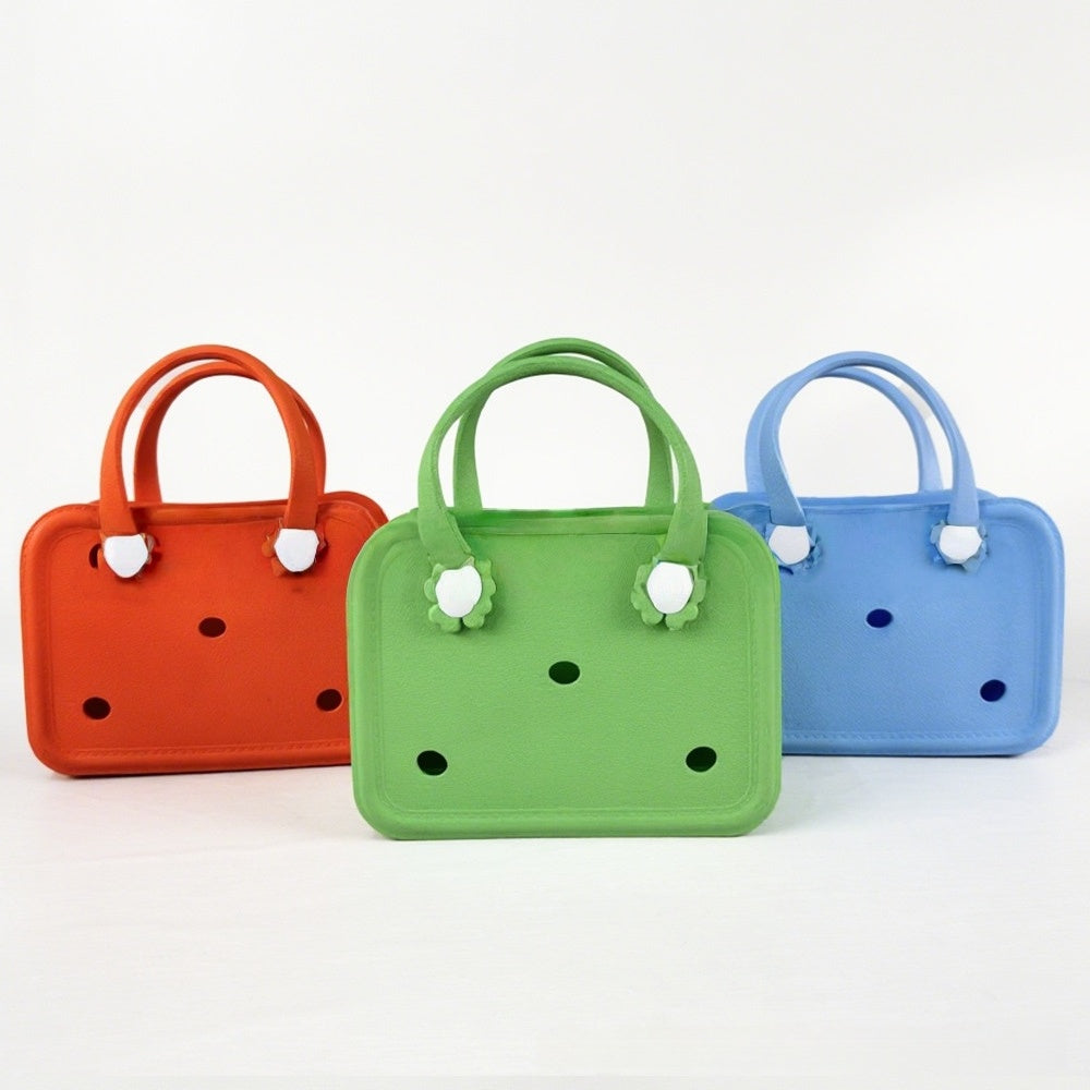 New Cute Fashion Customs Logo Small Waterproof EVA Manufacture Beach Outdoor Light Tote Handbag Bags for Kids Girls Women