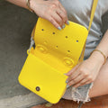 Customs Logo EVA Small Casual Women Girl Cute Beach Outdoor Shopping Travel Washable Soft Crossbody Adjustable Straps Tote Bag