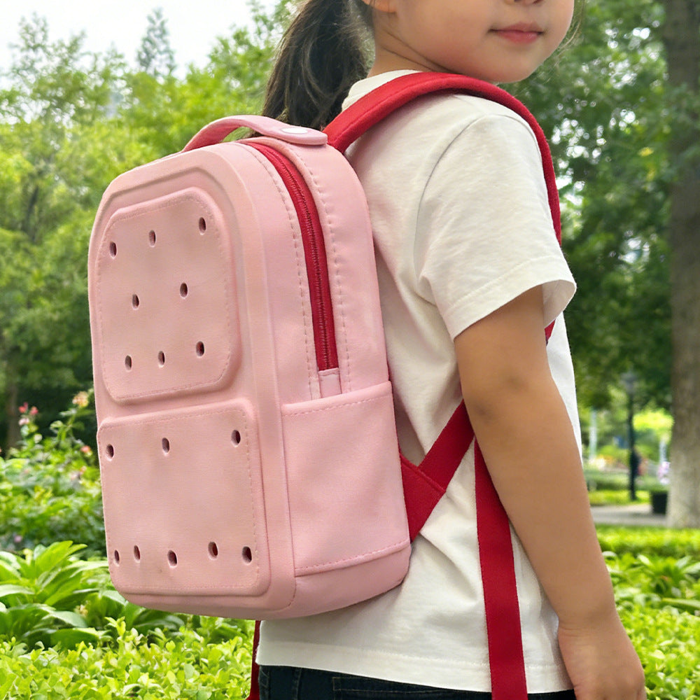 Cute Fashion Custom Logo Medium Silicone 20-36L Internal Frame Waterproof Candy Colors Zipper School Backpack for Little Girls