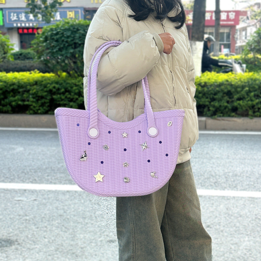 2026 New Custom Logo Cave Eva Beach Shopping Travel Outdoor Girls Water Resistant Durable Two Straps Tote Handbag Bogg Bag