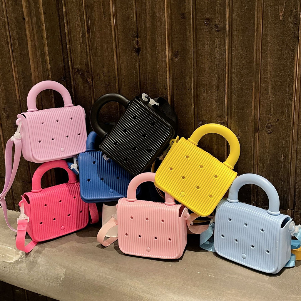 Customs Logo EVA Small Casual Women Girl Cute Beach Outdoor Shopping Travel Washable Soft Crossbody Adjustable Straps Tote Bag