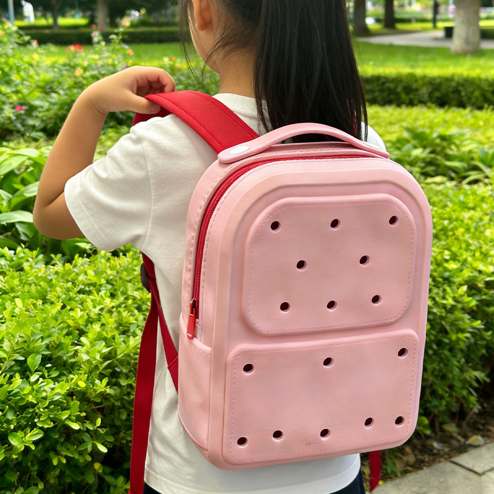 Cute Fashion Custom Logo Medium Silicone 20-36L Internal Frame Waterproof Candy Colors Zipper School Backpack for Little Girls