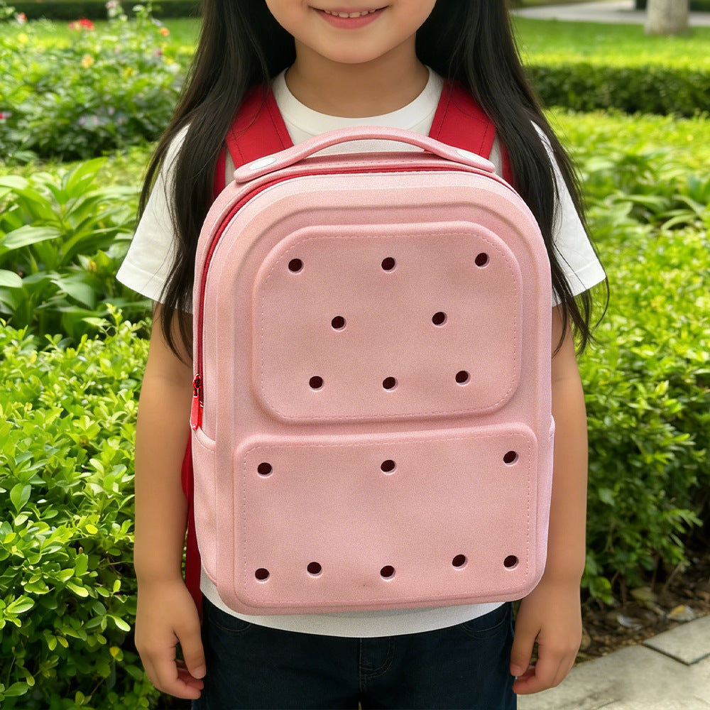 Cute Fashion Custom Logo Medium Silicone 20-36L Internal Frame Waterproof Candy Colors Zipper School Backpack for Little Girls