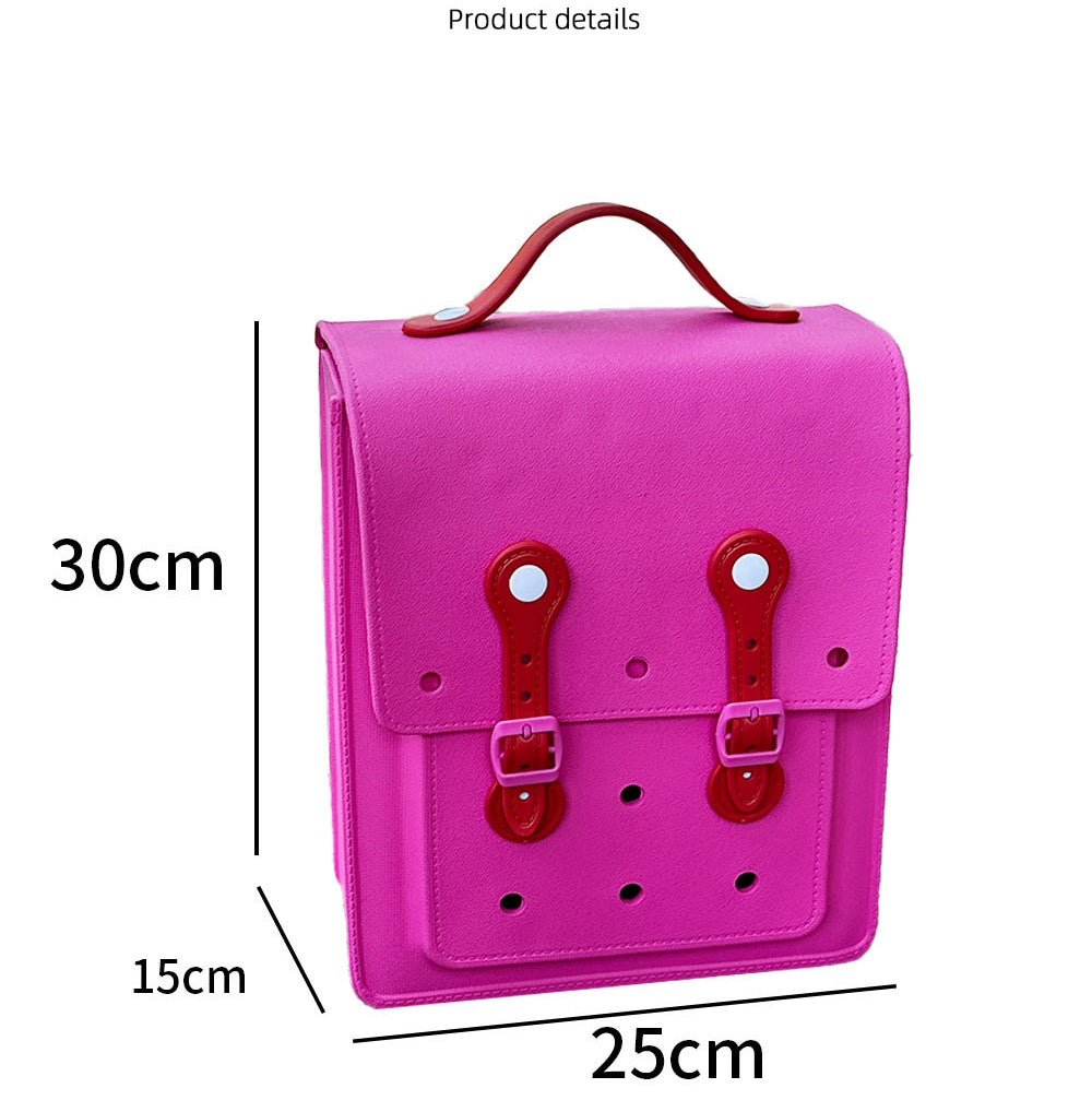 Customs Logo Fashion Eva Small Cute Washable Jelly Candy Colors Silicone Waterproof String School Bag Backpack for Kids