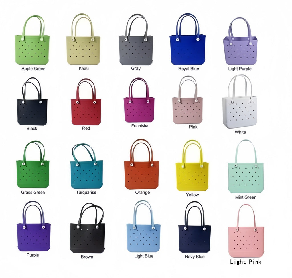 Large Medium Small Size China Factory Waterproof Travel Shopping Beach EVA Bogg Bag Handbag Tote for Girl Women