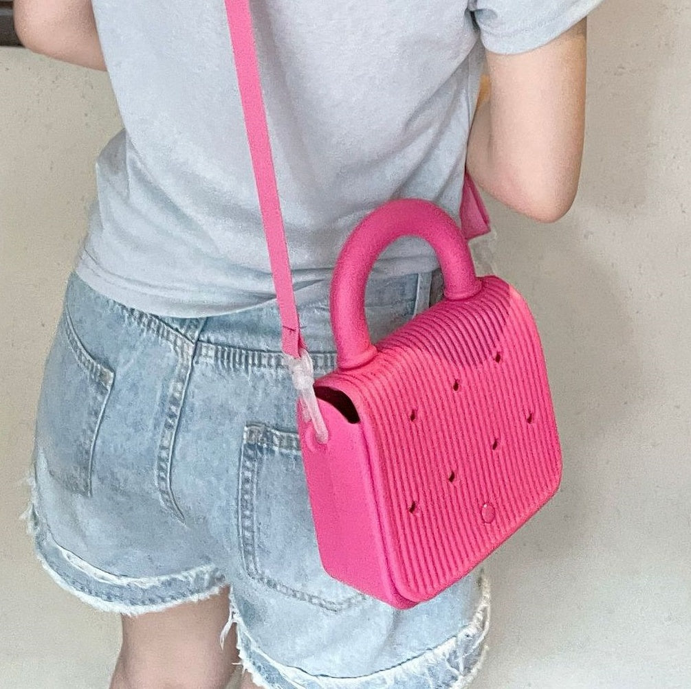 Customs Logo EVA Small Casual Women Girl Cute Beach Outdoor Shopping Travel Washable Soft Crossbody Adjustable Straps Tote Bag