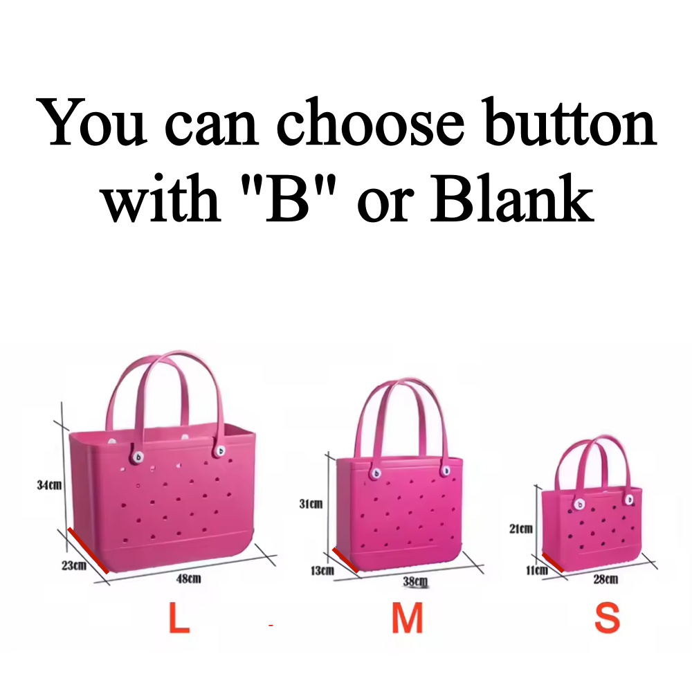 Large Medium Small Size China Factory Waterproof Travel Shopping Beach EVA Bogg Bag Handbag Tote for Girl Women