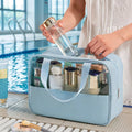 Large Medium Small Capacity  Reusable Clear Customs Logo Fashion Travel PVC Zipper Storage Cosmetic Makeup Bag for Girls Women