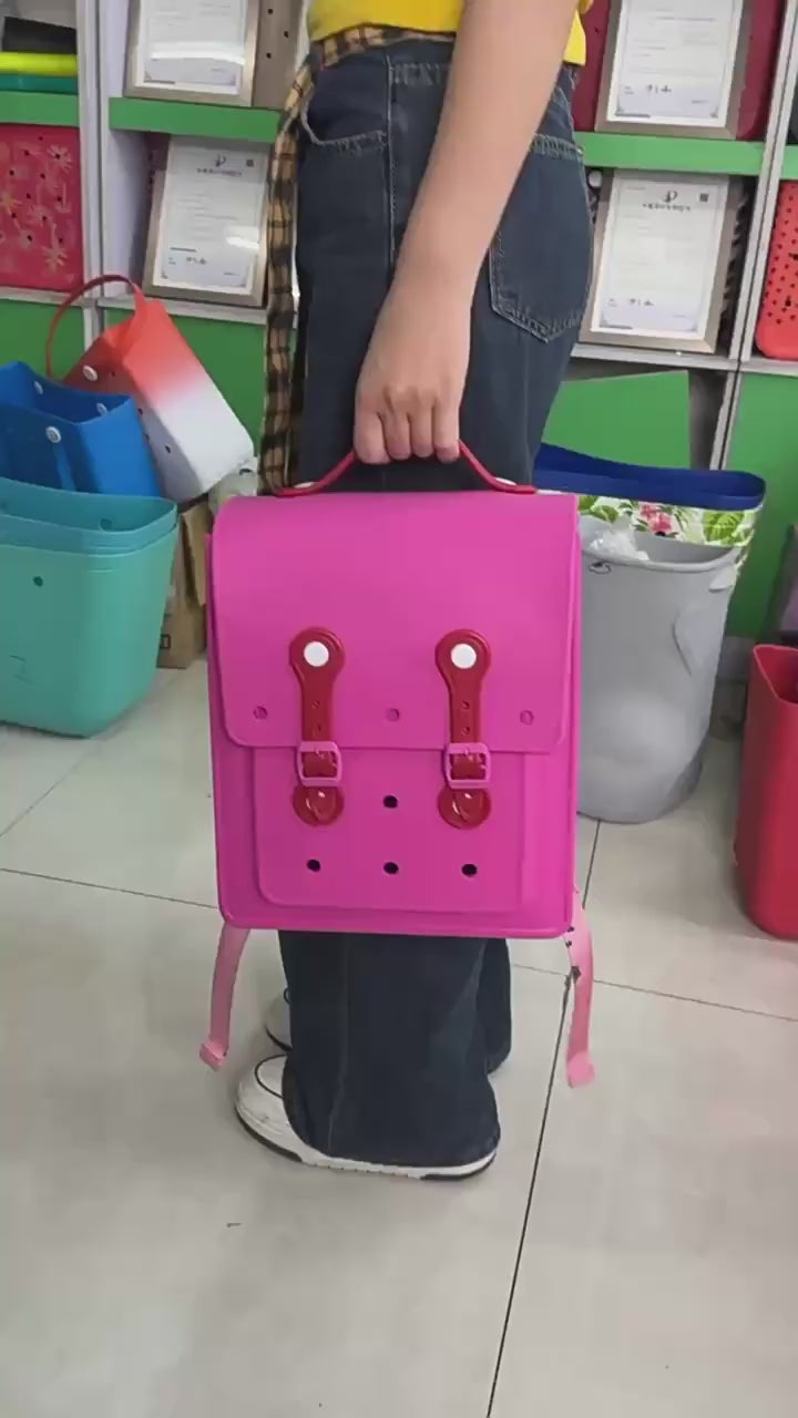 Customs Logo Fashion Eva Small Cute Washable Jelly Candy Colors Silicone Waterproof String School Bag Backpack for Kids