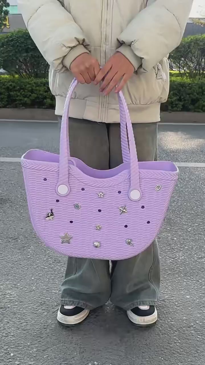 2026 New Custom Logo Cave Eva Beach Shopping Travel Outdoor Girls Water Resistant Durable Two Straps Tote Handbag Bogg Bag